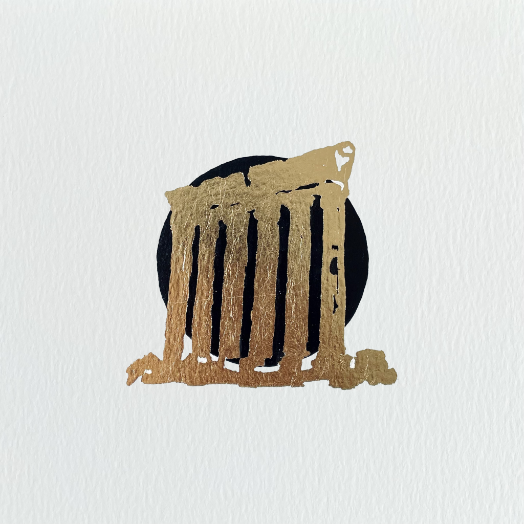 Temple of Jupiter (limited edition)
2022 ink and gold leaf on paper 20x20 cm